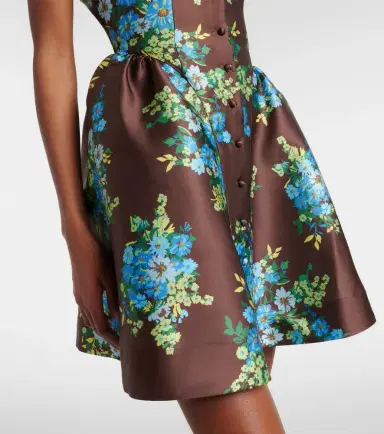 ALÉMAIS Alémais Floral peplum satin minidress | Thumbnail 5 ALÉMAIS Alémais Floral peplum satin minidress | Thumbnail 5