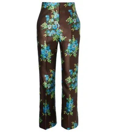 ALÉMAIS Alémais Floral cropped satin flared pants | Thumbnail 1 ALÉMAIS Alémais Floral cropped satin flared pants | Thumbnail 1