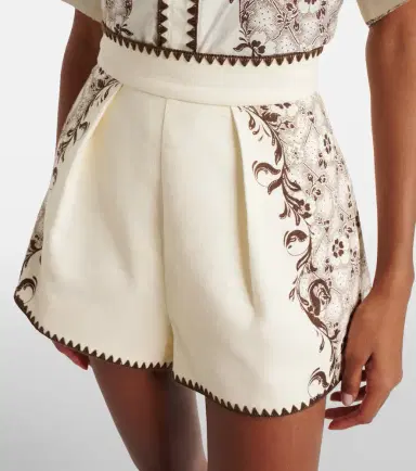 ALÉMAIS Alémais Printed linen and cotton shorts | Thumbnail 3 ALÉMAIS Alémais Printed linen and cotton shorts | Thumbnail 3