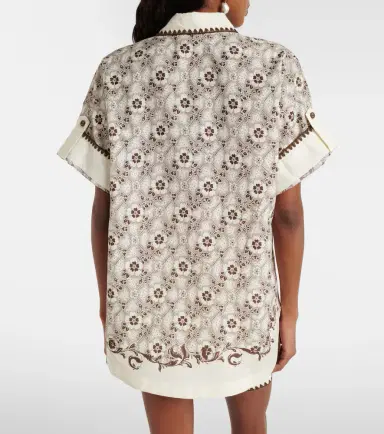 ALÉMAIS Alémais Printed cotton and silk bowling shirt | Thumbnail 2