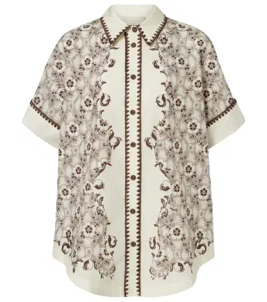 ALÉMAIS Alémais Printed cotton and silk bowling shirt | Thumbnail 1