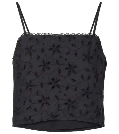 Posse Salma embroidered cropped cotton top | Thumbnail 1