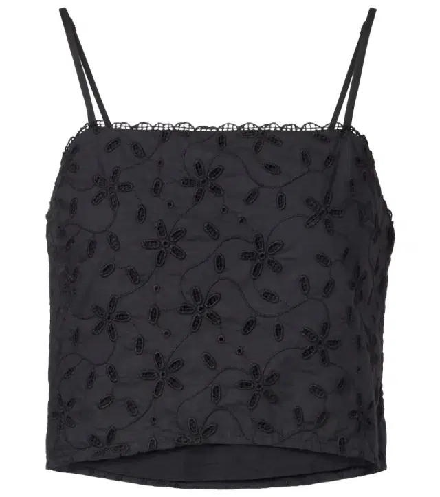 Posse Salma embroidered cropped cotton top