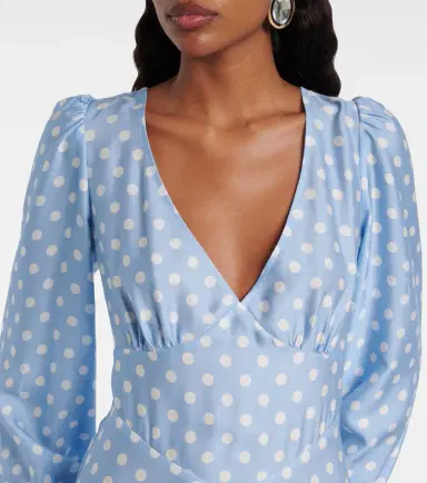 Posse Tilly polka-dot satin midi dress | Thumbnail 2