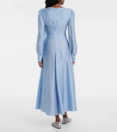 Posse Tilly polka-dot satin midi dress | Thumbnail 3