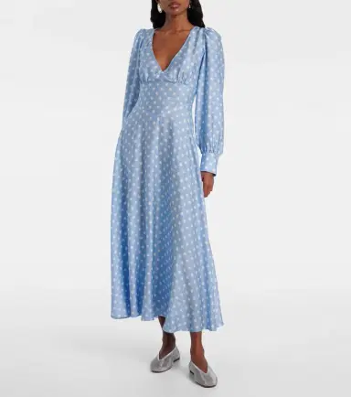 Posse Tilly polka-dot satin midi dress | Thumbnail 5