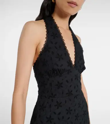 Posse Salma embroidered halterneck cotton midi dress | Thumbnail 2