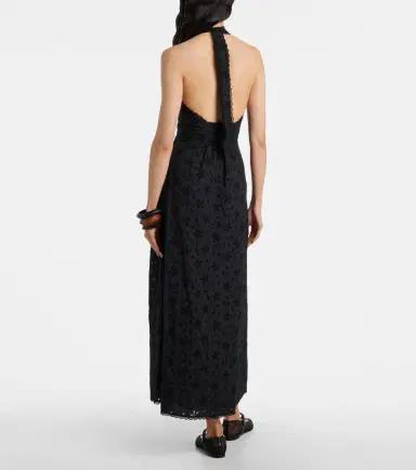 Posse Salma embroidered halterneck cotton midi dress | Thumbnail 3