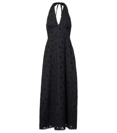 Posse Salma embroidered halterneck cotton midi dress | Thumbnail 1
