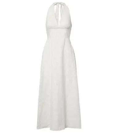 Posse Salma embroidered halterneck cotton midi dress | Thumbnail 1