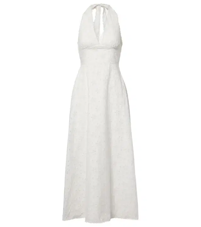Posse Salma embroidered halterneck cotton midi dress