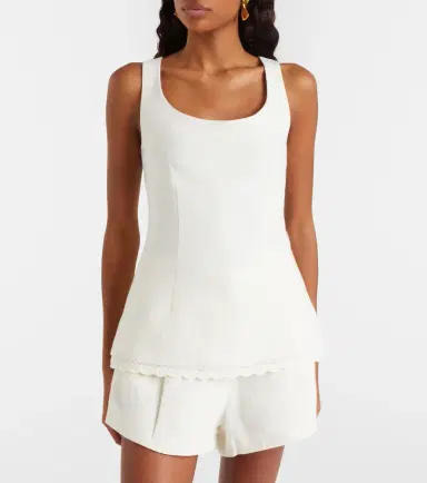 Posse Effi scalloped linen tank top | Thumbnail 2