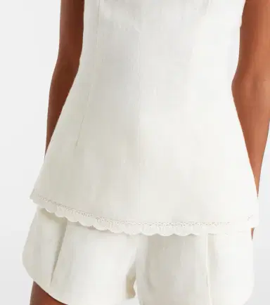 Posse Effi scalloped linen tank top | Thumbnail 3