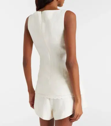 Posse Effi scalloped linen tank top | Thumbnail 6