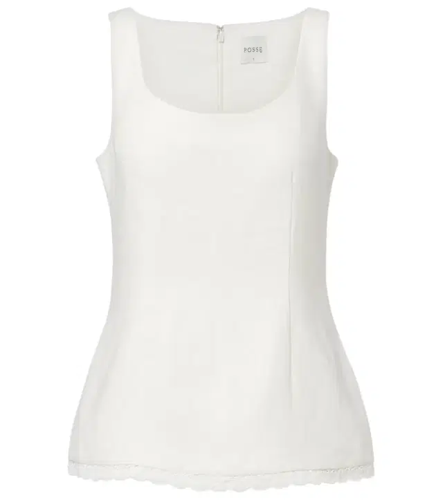 Posse Effi scalloped linen tank top