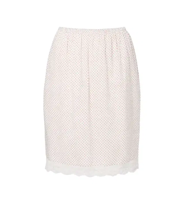 Posse Marlowe lace-trimmed polka-dot cotton miniskirt