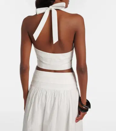 Posse Rue halterneck cotton crop top | Thumbnail 3