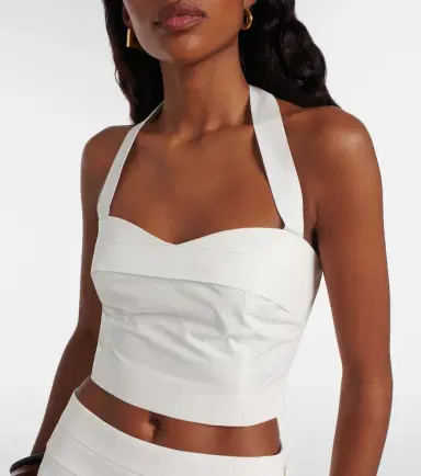 Posse Rue halterneck cotton crop top | Thumbnail 4