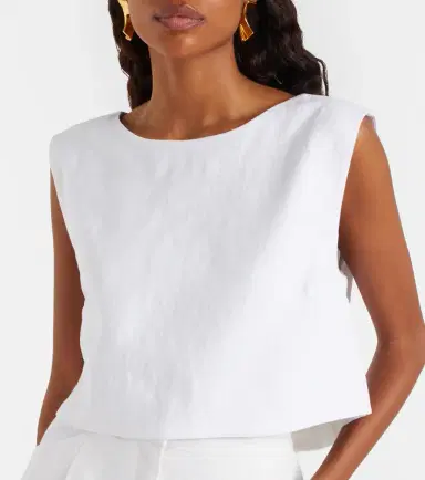 Posse Martina cropped linen top | Thumbnail 4 Posse Martina cropped linen top | Thumbnail 4