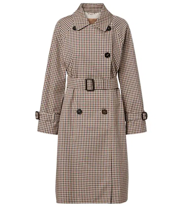 Max Mara Fate gingham cotton-blend trench coat