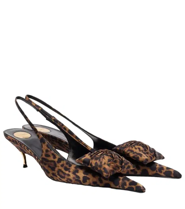 Saint Laurent Dakota 50 leopard-print slingback pumps