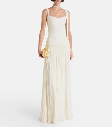 Marmar Halim Ana crêpe and chiffon gown | Thumbnail 6