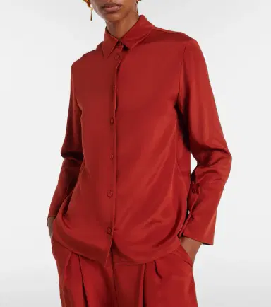 Max Mara Voliera silk-blend satin shirt | Thumbnail 4