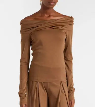 Max Mara Orafo draped virgin wool top | Thumbnail 4