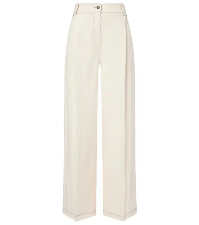 Pleated wide-leg jeans