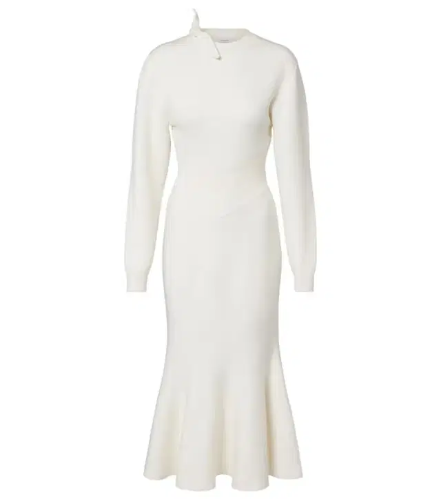 Bow-detail midi dress