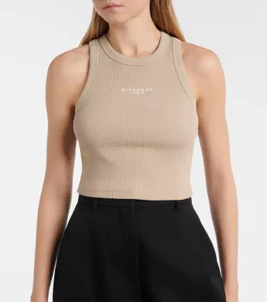 Givenchy Logo cropped cotton jersey tank top | Thumbnail 4