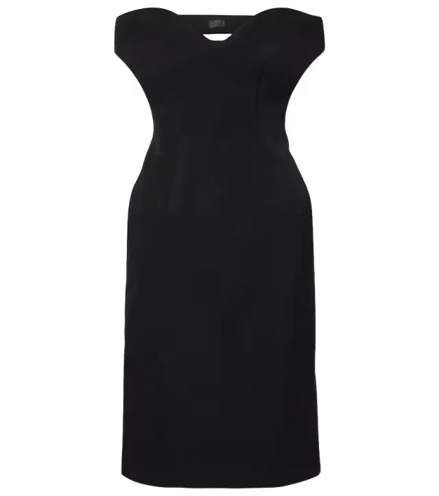 Open-back wool-blend cocktail dress