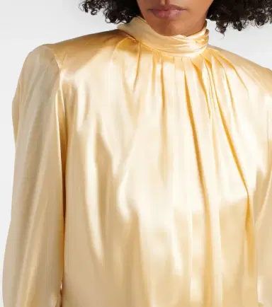 Mugler Draped silk-blend satin top | Thumbnail 4