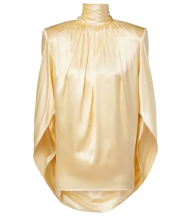 Draped silk-blend satin top