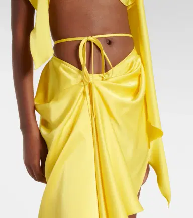 David Koma Draped satin top and skirt set | Thumbnail 2