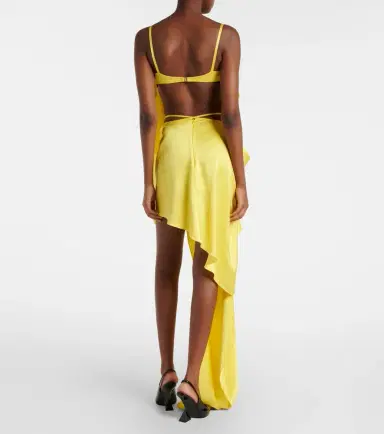 David Koma Draped satin top and skirt set | Thumbnail 4