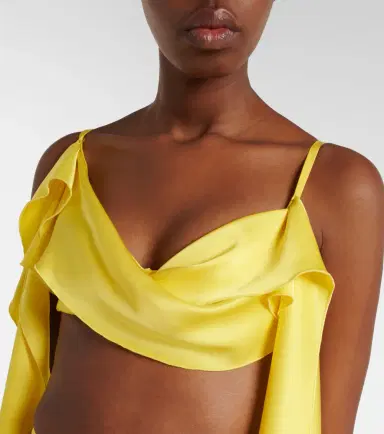 David Koma Draped satin top and skirt set | Thumbnail 5