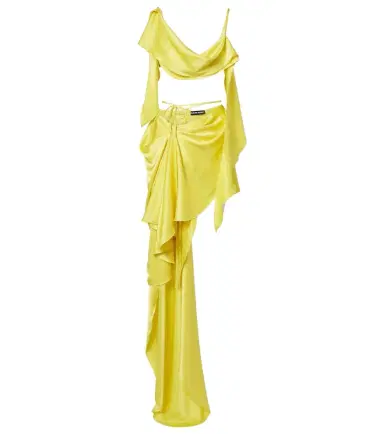 David Koma Draped satin top and skirt set | Thumbnail 1