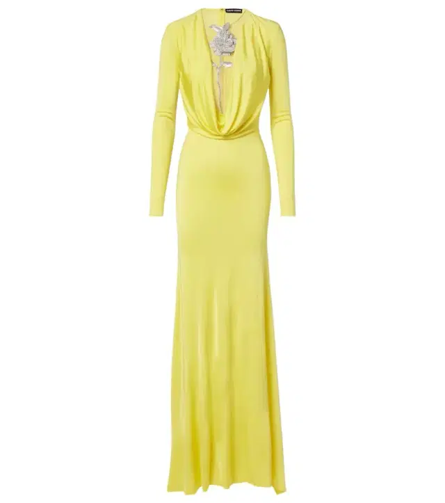 Embellished jersey gown