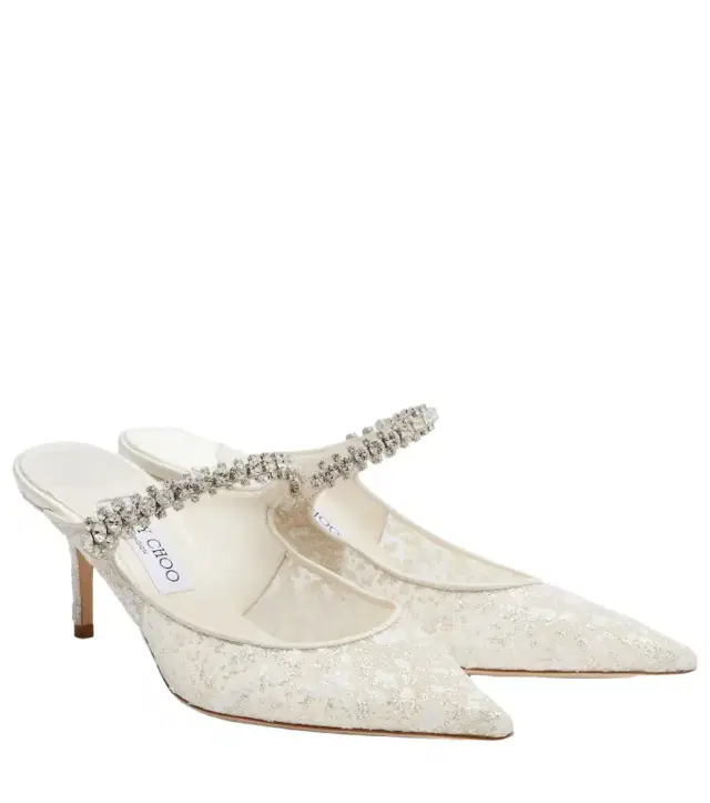 Bing embellished leather-trimmed mules