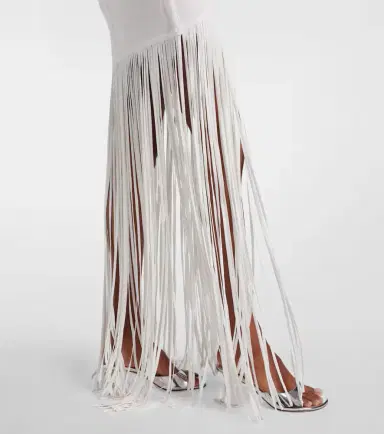 David Koma Fringed ribbed-knit maxi dress | Thumbnail 3