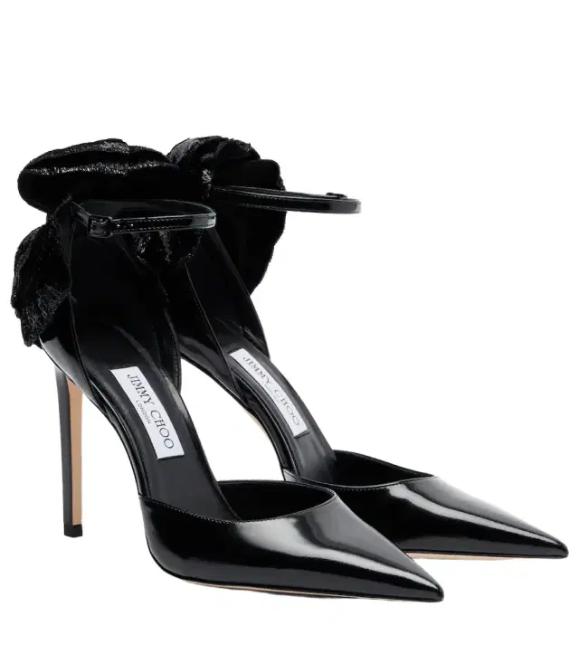 Marja 100 floral-appliqué leather pumps