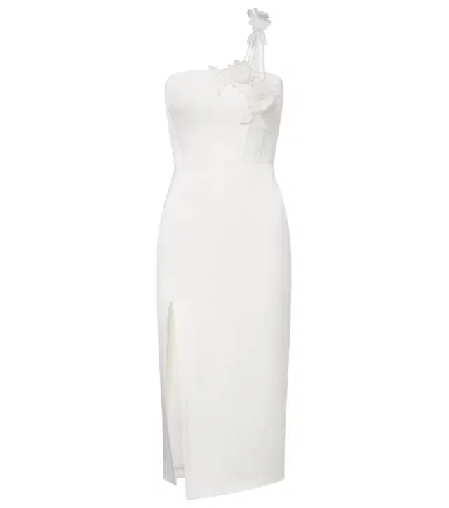 Floral-appliqué bustier dress