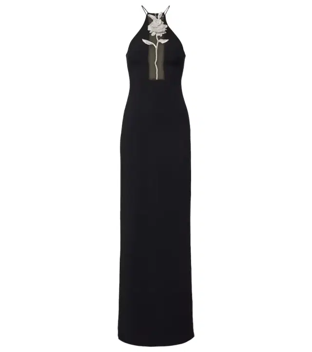 Embellished halterneck gown