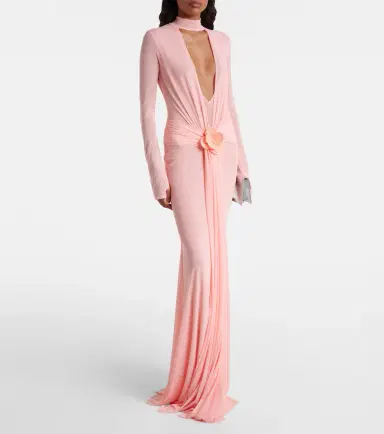 David Koma Draped floral-appliqué mesh gown | Thumbnail 3 David Koma Draped floral-appliqué mesh gown | Thumbnail 3