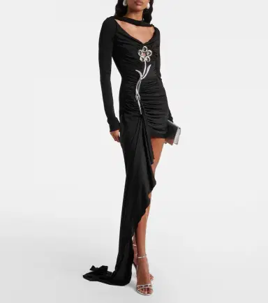 David Koma Embellished draped jersey minidress | Thumbnail 2