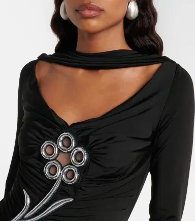 David Koma Embellished draped jersey minidress | Thumbnail 3