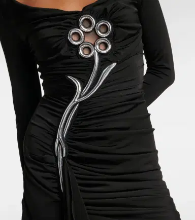 David Koma Embellished draped jersey minidress | Thumbnail 4