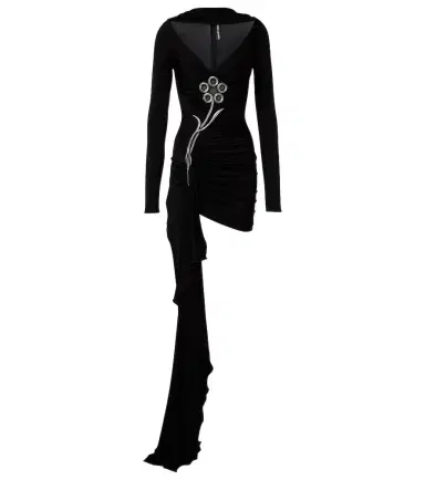 David Koma Embellished draped jersey minidress | Thumbnail 1