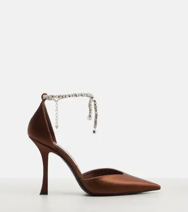 Jimmy Choo Stevie 100 crystal-embellished satin pumps | Thumbnail 2